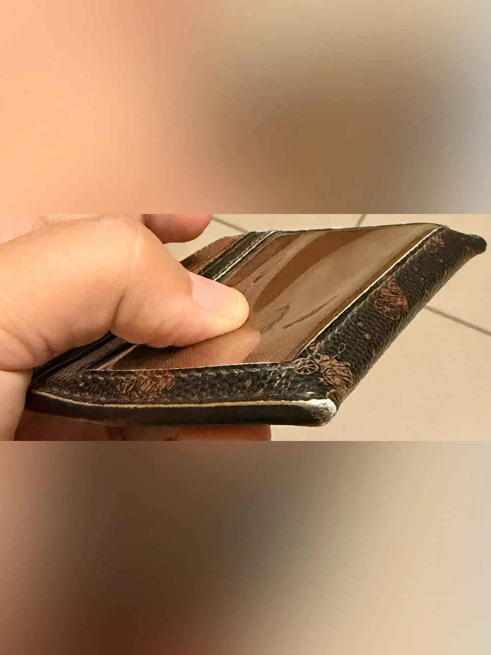Coach Brown Signature Card Case used